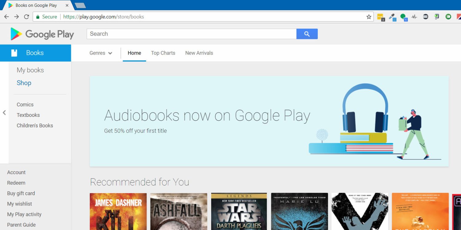 Audiobooki w Google Play
